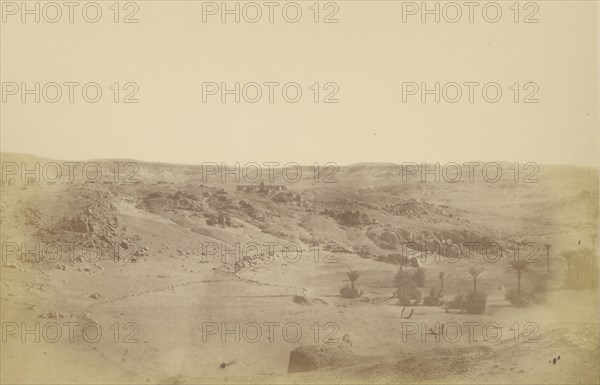 Overview of the Ruins of Fostat, near Cairo; Théodule Devéria, French, 1831 - 1871, France; 1865; Albumen silver print