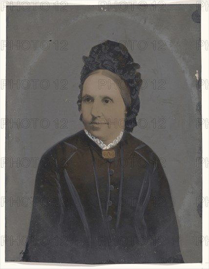 Portrait of woman in hat; United States; 1860s - 1880s; Hand-colored tintype; Sheet: 21.9 × 16.6 cm, 8 5,8 × 6 9,16 in