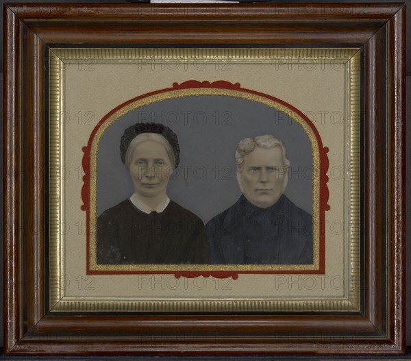 Portrait of old couple; United States; 1860s - 1880s; Hand-colored tintype; 17.5 × 22.7 cm, 6 7,8 × 8 15,16 in