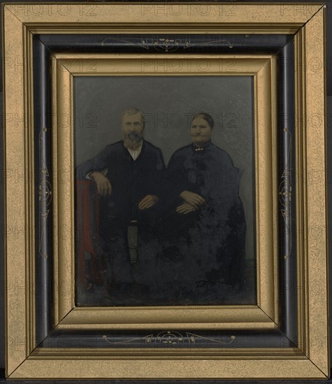 Portrait of seated couple; United States; 1860s - 1880s; Hand-colored tintype; 24 × 18.8 cm, 9 7,16 × 7 3,8 in