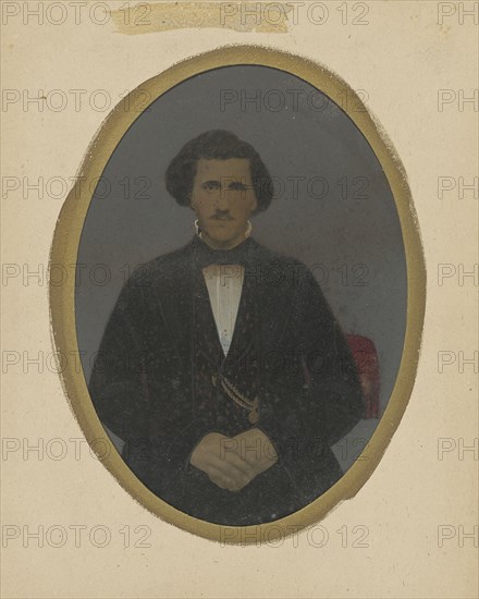 Portrait of man; United States; 1860s - 1880s; Hand-colored tintype; Sheet: 21.3 x 16 cm, 8 3,8 x 6 5,16 in