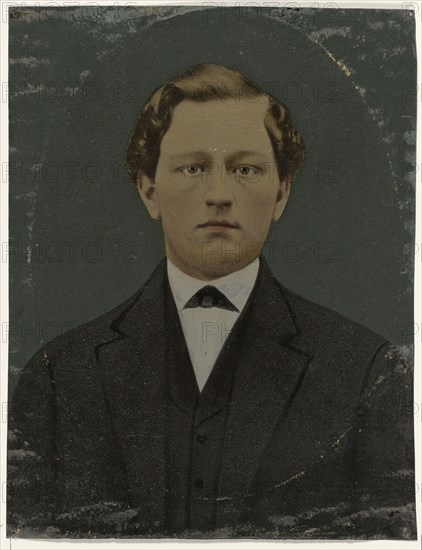 Portrait of man; United States; 1860s - 1880s; Hand-colored tintype; Sheet: 21.5 x 16.7 cm, 8 7,16 x 6 9,16 in