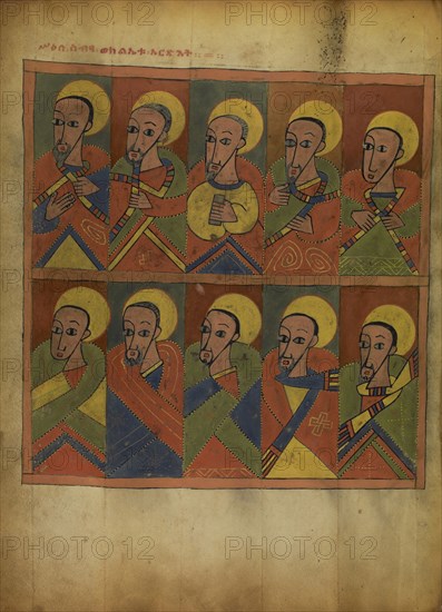 The Seventy-Two Disciples; Ethiopia; about 1480 - 1520; Tempera on parchment; Leaf: 34.5 x 25.6 cm, 13 9,16 x 10 1,16 in