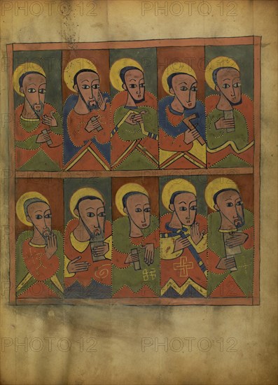 The Seventy-Two Disciples; Ethiopia; about 1480 - 1520; Tempera on parchment; Leaf: 34.5 x 25.6 cm, 13 9,16 x 10 1,16 in