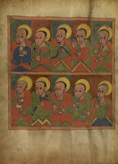 The Seventy-Two Disciples; Ethiopia; about 1480 - 1520; Tempera on parchment; Leaf: 34.5 x 25.6 cm, 13 9,16 x 10 1,16 in