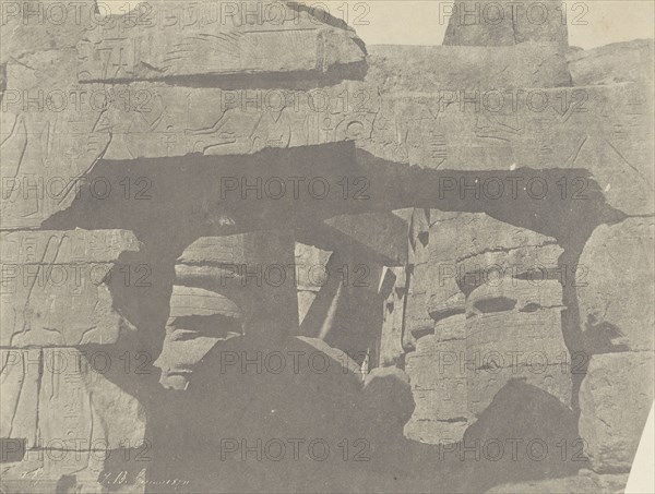Salle Hypostyle, Entrée du Sud; John Beasly Greene, American, born France, 1832 - 1856, negative: Egypt; 1854; Salted paper