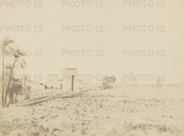 Temple and Palms, View of the Ruins, Karnak; John Beasly Greene, American, born France, 1832 - 1856, negative: Egypt; 1854