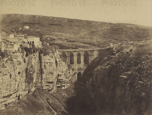 Elcantara Bridge, Constantine, Algeria; John Beasly Greene, American, born France, 1832 - 1856, negative: Algeria; 1856; Salted