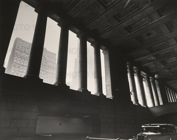 Untitled, parkway below structure, New York; Berenice Abbott, American, 1898 - 1991, New York, New York, United States