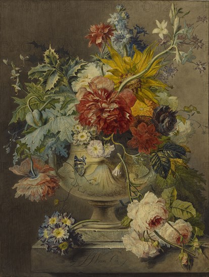 Bouquet of Flowers in a Vase; Georgius Jacobus Johannes van Os, Dutch, 1782 - 1861, Netherlands; about 1802 - 1850s; Watercolor