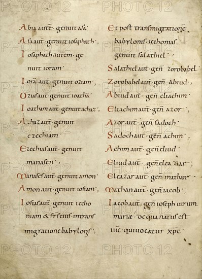 Text Page; Lorsch, Germany; about 826 - 838; Tempera colors on parchment; Leaf: Leaf: 31.6 x 24 cm, 12 7,16 x 9 7,16 in