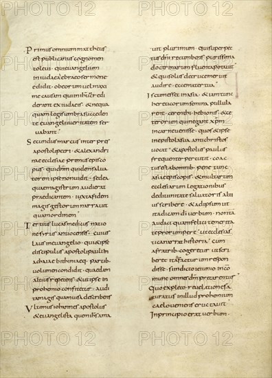 Text Page; Lorsch, Germany; about 826 - 838; Tempera colors on parchment; Leaf: Leaf: 31.6 x 24 cm, 12 7,16 x 9 7,16 in