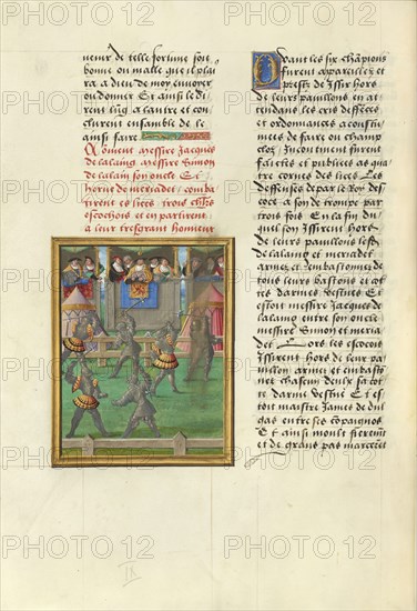 Jacques de Lalaing and his Companions Fighting Scottish Knights before the King of Scots; Master of the Getty Lalaing, Flemish
