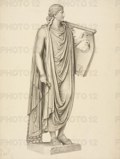 Figure of Apollo with lyre, Society of Dilettanti drawings, prints, and letters, 1806-1880, Howard, Wash on paper, between 1809