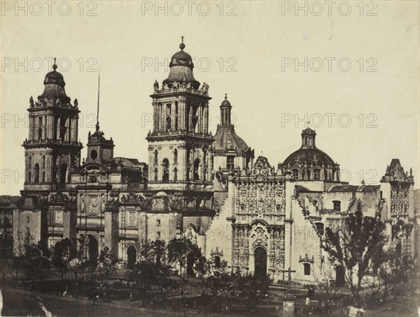 Cathedral de Mexico, Views of Mexico City and environs, Charnay, Désiré, 1828-1915, Albumen, 1858, Title from caption written