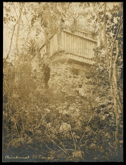 Chúnkanab, el templo, Views of Aztec, Maya, and Zapotec ruins in Mexico, Maler, Teobert, 1842-1914, Gelatin developing out paper