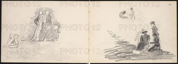 Sketchbook: Women and children, Edmond Cousturier papers, ca. 1890-1908, Cross, Henri-Edmond, 1856-1910, Pencil on paper