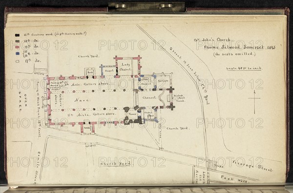 St. John's Church, Froome Selwood, Somerset, Eng.): plan, The Quarry: autobiography, ca. 1873-1881, Giles, Charles Edmund, 1822