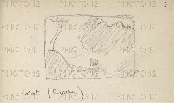 Corot, Rouen, Edmond Cousturier papers, ca. 1890-1908, Untitled sketchbook, Cross, Henri-Edmond, 1856-1910, Pencil on paper