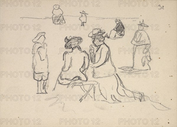 Sketchbook: Women and children, Edmond Cousturier papers, ca. 1890-1908, Cross, Henri-Edmond, 1856-1910, Pencil on paper