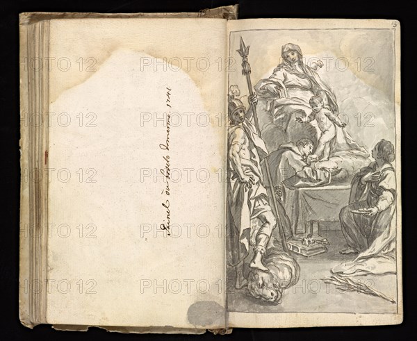 Glama-Stroberle, Joaõ, 1708-1792, pencil, ink, chalk, wash, 1741, Sketchbook II of III is bound in contemporary vellum and dated