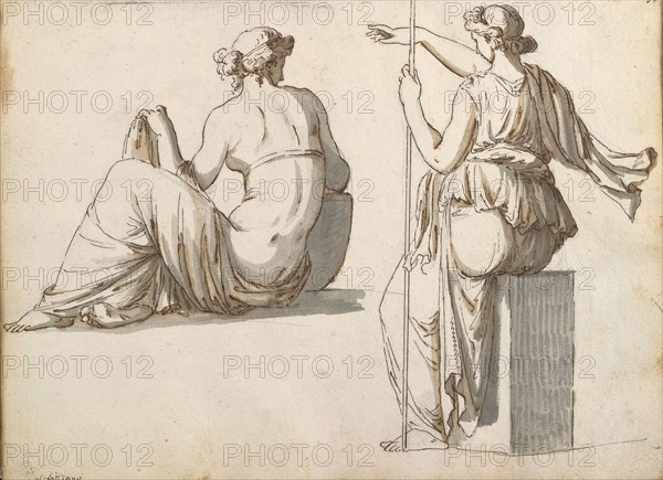 Sketchbook of Roman antiquities, Dupasquier, Antoine-Léonard, 1748?-1832, pen and ink, pencil, wash, 1779, Drawings