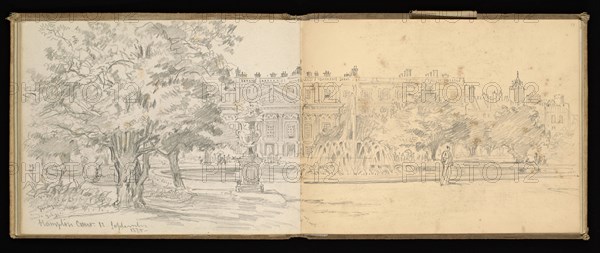 Sketchbook, Preziosi, Amadeo, 1816-1882, pencil, gray wash, white heightening, 1875, The sketchbook by Maltese artist Preziosi