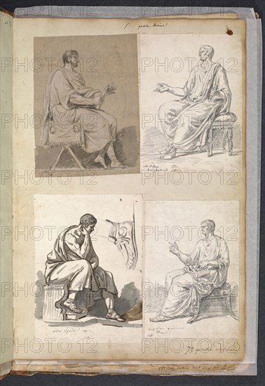 Album 11, David, Jacques-Louis, 1748-1825, pencil, charcoal, ink and wash, 1775-1785