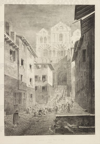 Vue générale de Notre Dame du Puy, Voyages pittoresques et romantiques dans l'ancienne France, Engelmann, G., Godefroy, 1788