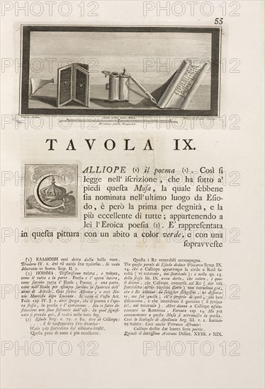 Entire page 55, Delle antichità di Ercolano, Grado, Filippo de, Vanni, Niccolò, 18th c., Letterpress, with copper engravings