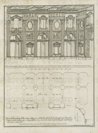 Parte del prospetto della gran naue della Basilica Lateranense, Stvdio d'architettvra civile sopra gli ornamenti di porte