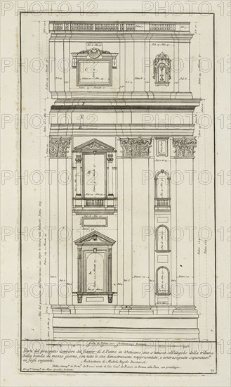 Parte del prospetto esteriore del fianco di S. Pietro in Vaticano, Stvdio d'architettvra civile sopra gli ornamenti di porte