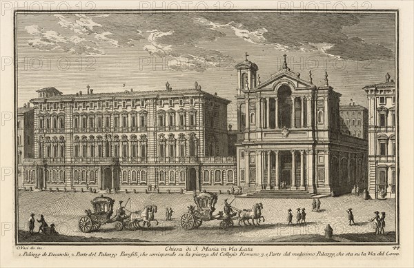 Chiesa di S. Maria in Via Lata, Delle magnificenze di Roma antica e moderna, Vasi, Giuseppe, 1710-1782, Engraving, 1747-1761