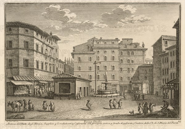 Piazza Giudia, Delle magnificenze di Roma antica e moderna, Vasi, Giuseppe, 1710-1782, Engraving, 1747-1761, plate 29, volume 2