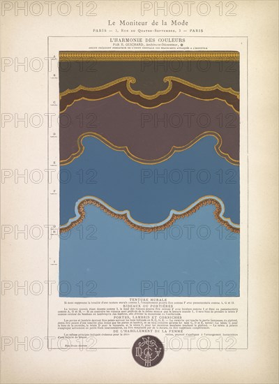 Tenture murale, L'harmonie des couleurs, Guichard, Édouard, b. 1815, Paint on paper, 1880, Plate numbered 4 in upper right