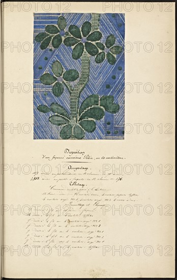 French textile manuscript, ca. 1820, This manuscript, an instruction manual for a school associated with a manufactory