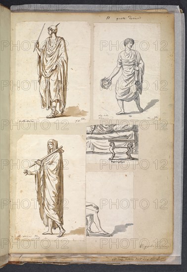 Album 11, David, Jacques-Louis, 1748-1825, pencil, charcoal, ink and wash, 1775-1785