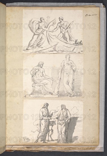 Album 11, David, Jacques-Louis, 1748-1825, pencil, charcoal, ink and wash, 1775-1785