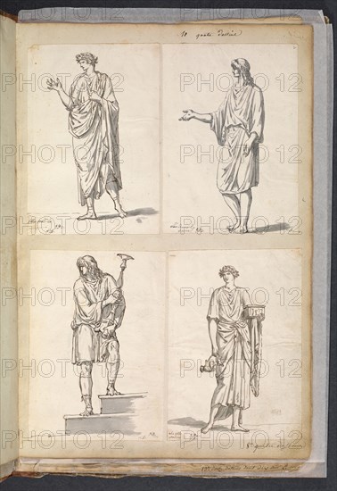 Album 11, David, Jacques-Louis, 1748-1825, pencil, charcoal, ink and wash, 1775-1785