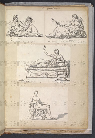 Album 11, David, Jacques-Louis, 1748-1825, pencil, charcoal, ink and wash, 1775-1785