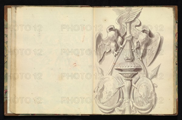 Sketchbook of ornamental and decorative designs, 18th century, pencil, pen, and wash drawings, Late 18th century, The sketchbook