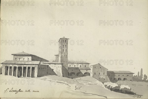 Roman sketchbook, Gauffier, Louis, 1761-1801, pencil, pen and black and brown ink, grey and brown wash, and black and white