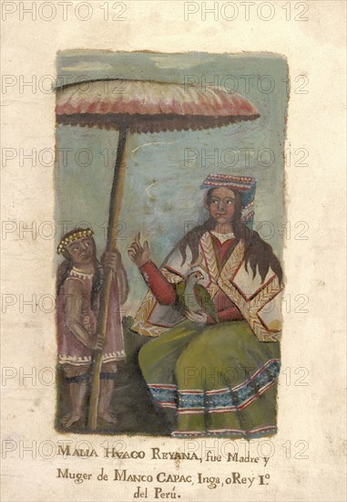 Portraits of Inca kings and an Inca queen, oil on vellum, not before 1825, full-length portraits of Inca rulers