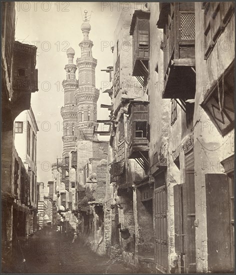 Street in Cairo, Egypt, orientalist photography, Robertson and Beato, Albumen, ca. 1857, Robertson and Beato--signed in negative