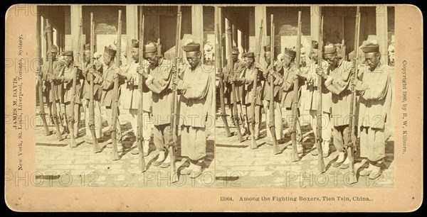 Tien Tsin, China, Among the fighting Boxers, Tien Tsin, China, Davis, James M., Kilburn, B. W., Benjamin West, 1827-1909