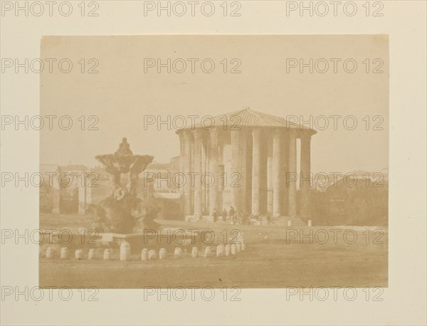 Tempio di Vesta, Fotografi di Roma 1849, Lecchi, Stefano, 19th century, c. 1849, salted paper prints, 43 x 31 cm., photographic