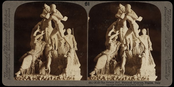 National Museum, Naples, The Farnese Bull, National Museum, Naples, Stereographic views of Italy, Underwood and Underwood