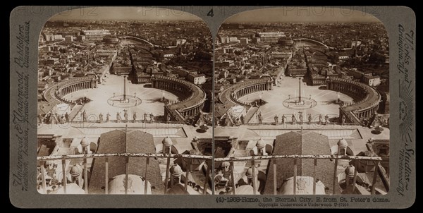 Rome, the eternal city, from St. Peter's dome, Stereographic views of Italy, Underwood and Underwood, Underwood, Bert, 1862-1943