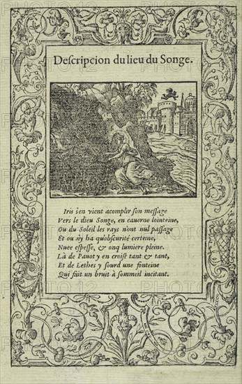 Descripcion du lieu du songe, La Metamorphose d'Ovide figvree, Ovid, 43 B.C.-17 or 18 A.D., Salomon, Bernard, ca. 1506-ca. 1561