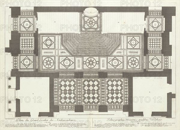 Plan du grand escalier des ambassadeurs a Versailles, Grand escalier du Château de Versailles dit Escalier des ambassadeurs